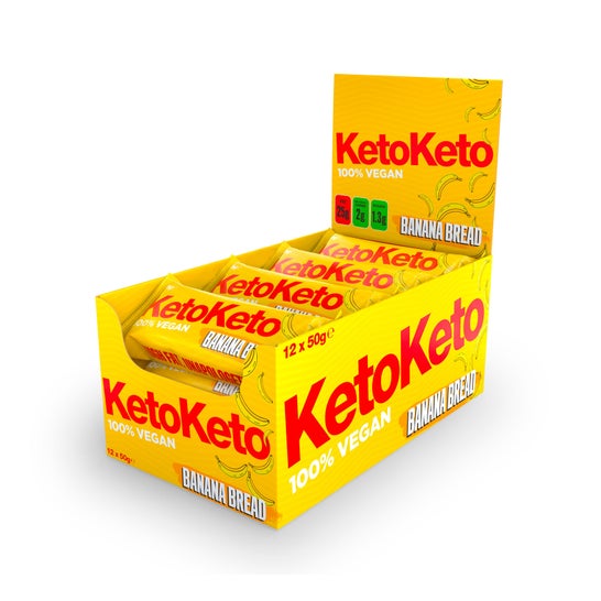 Keto Keto Pack barras de pão de banana vegan 12x50g