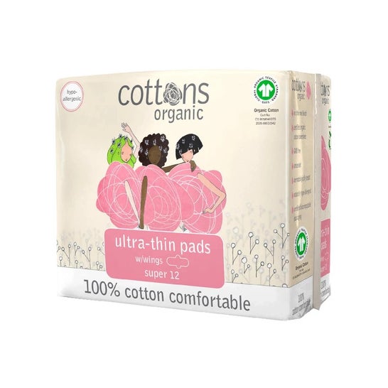 Cottons compressa ultrafina com asas de absorção super 12uds