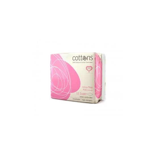 Cottons compressa ultrafina com asas de absorção super 12uds