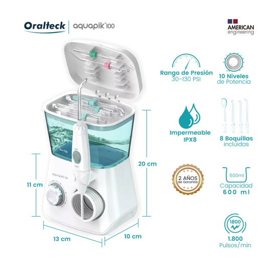 Aquapik 100 Irrigador Dentário e Nasal com 7 Bicos