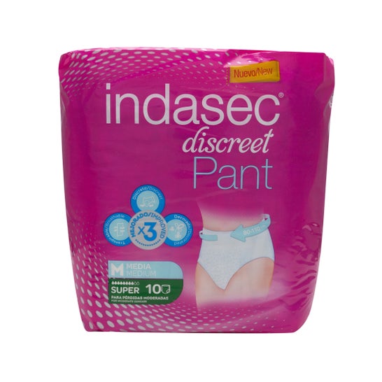 Indasec™ Pant Super tamanho médio 10uds