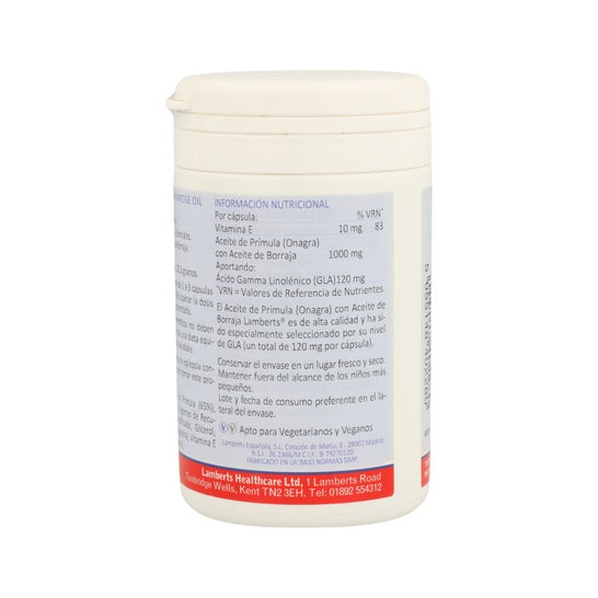 Lamberts Aceite Primula Extra Alta Potencia Con Borraja 1000mg 9 Lamberts,