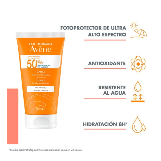 Avène Solar Creme Peles Sensíveis SPF50+ 50ml