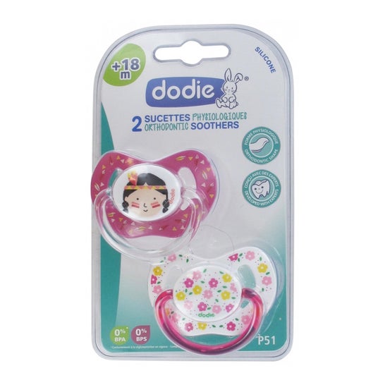 Dodie Pacifier Silicone Fisiológico Duo Dummy Girl +18 meses