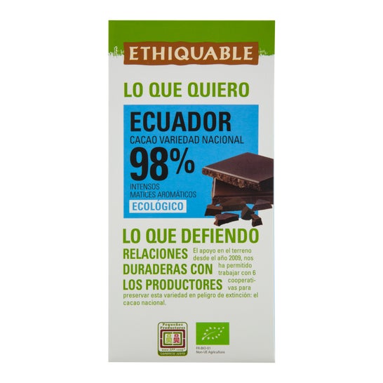 Eqüitativo Choco Extrem Cacao 98% Bio 100g