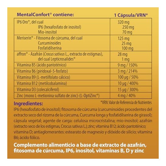100% Natural MentalComfort 60 cápsulas vegetais 100% Natural MentalComfort 60 cápsulas vegetais