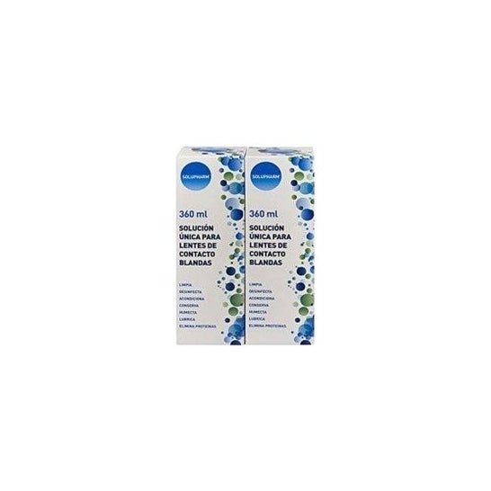 Solupharm solução única para lentes de contato gelatinosas 2x360ml