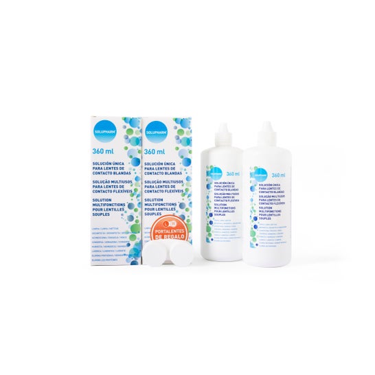 Solupharm solução única para lentes de contato gelatinosas 2x360ml