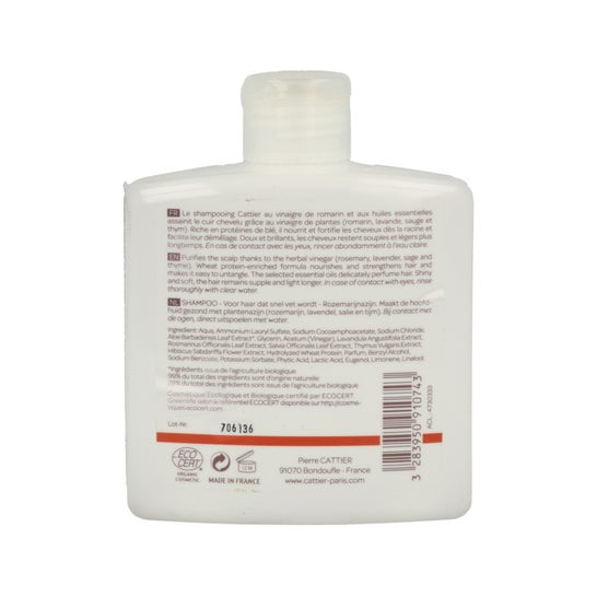 Cattier Champu Vinagre de Alecrim 250ml