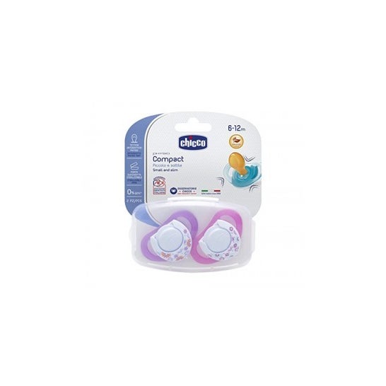 Chicco ™ pacio physio chupeta tetina de látex azul anatômica 6-12 meses 2uds