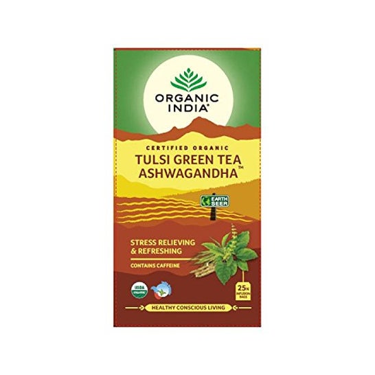 Chá Verde Tulsi orgânico da Índia Ashwagandha 25pcs