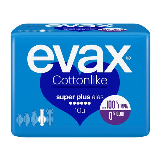 Evax Cottonlike Superplus pensos higiénicos com abas 10uds