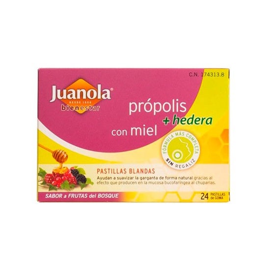 Juanola™ pastilhas de própolis hera e frutas do bosque 24uds
