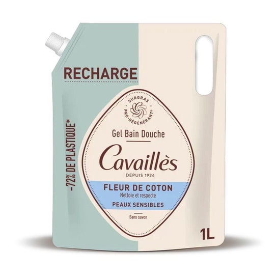 Cavaillès Gel de Banho Duche Flor de Algodão Recarga 1000 ml