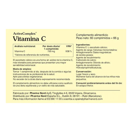 Pharma Nord BioActivo Vitamina C 60 comprimidos Pharma Nord BioActivo Vitamina C 60 comprimidos