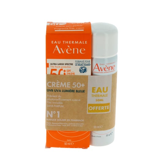 Avène Pack Creme Sem Perfume Rosto SPF50 + Água Termal 2x50 ml