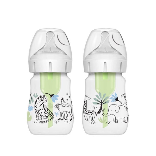 Dr. Brown'S Pack Options+ Biberão Boca Larga Selva Pp 2 Unidades