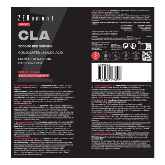 Zenement CLA 1000mg 200 softgels