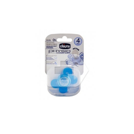 Chicco ™ silicone chupeta conforto anatômico 4 M + azul