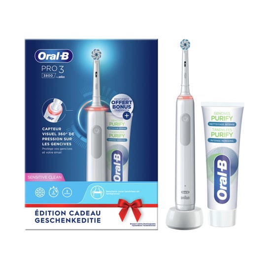 Oral-B Pack Pro 3 3800 Escova Dentes Elétrica + Pasta Dentes
