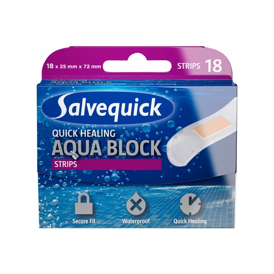 Salvequick Tiritas Aqua Block 18uds