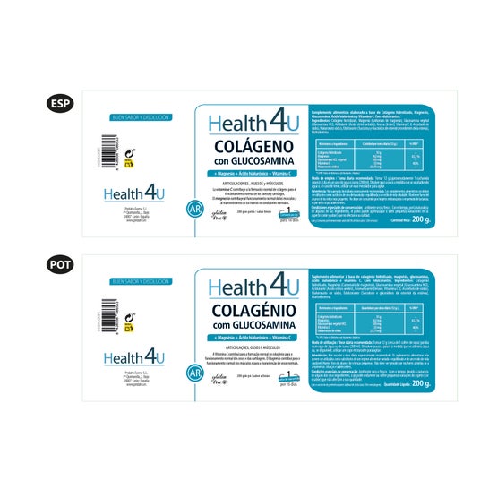 H4U Colágeno + glucosamina em pó 200 g