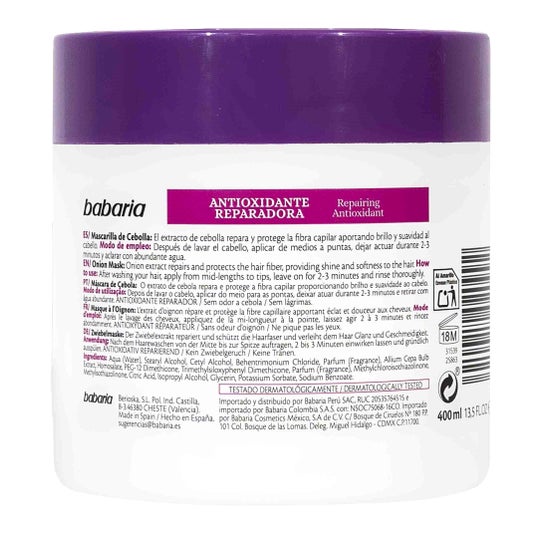 Máscara de cabelo Babaria cebola 400ml