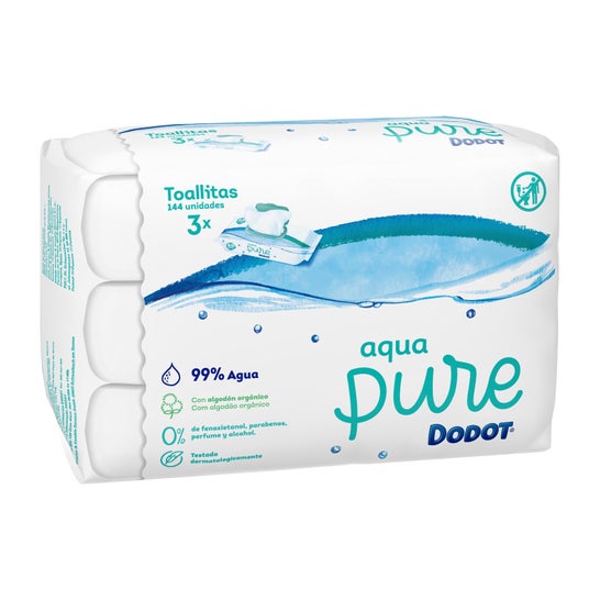 Dodot Aqua Pure Toallitas Humedas Para Bebes  144 U (3X48)