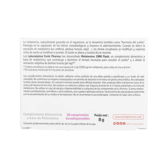 Forté Pharma Melatonin Flash 1900 30 Comprimidos