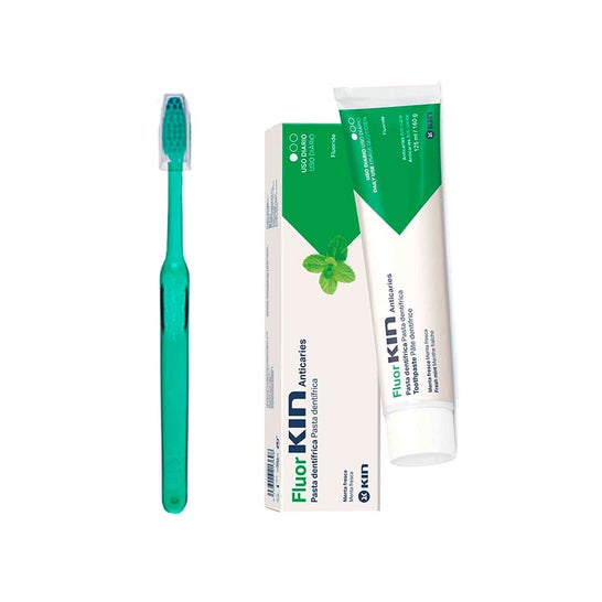 Kin Fluorkin Anticáries Pasta Dentária Menta Fresca + Escova Dental Média