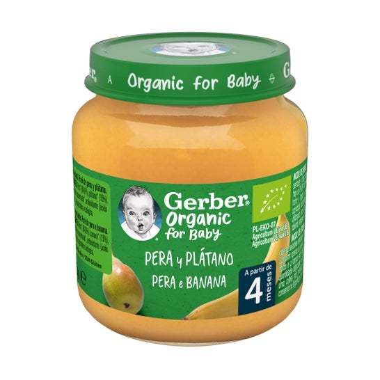 Gerber Organic Pera y Platano 125g