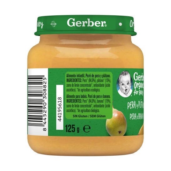 Gerber Organic Pera y Platano 125g