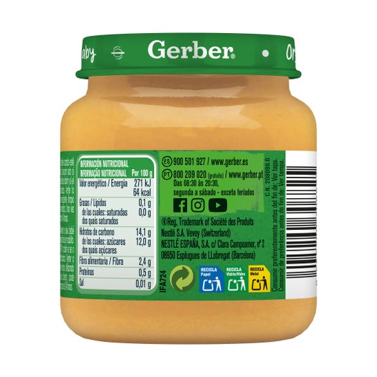 Gerber Organic Pera y Platano 125g