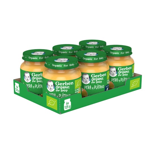Gerber Organic Pera y Platano 125g
