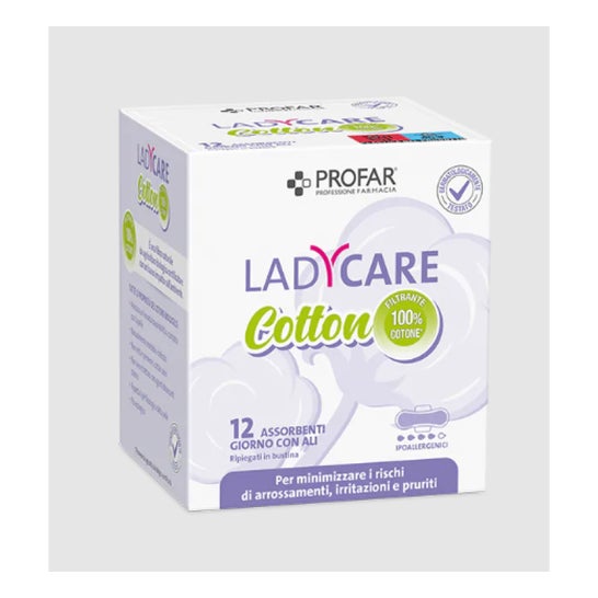 Profar Ladycare Compresas Cotton Hipoalergénico Día Alas 12uds