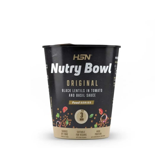 HSN Nutry Bowl Lentejas Negras en Salsa de Tomate y Albahaca 60g