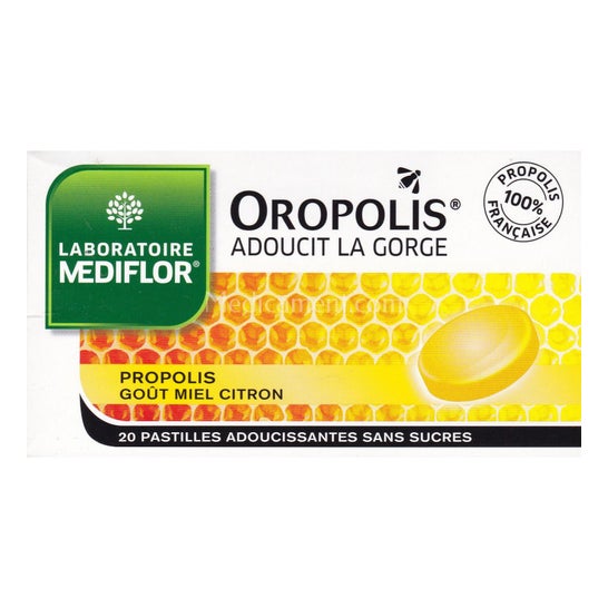 Mediflor Oropolis suavizar comprimidos comprimidos de mel limão limão tem 20 comprimidos