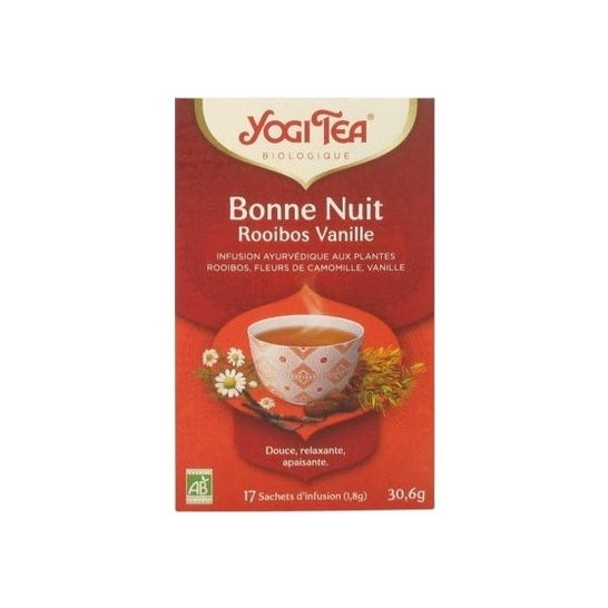 Chá Yogi Boa Noite Baunilha Rooibos 17 saquinhos de chá
