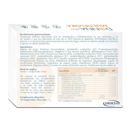 Ordesa Donna Plus Multiflora 15 comprimidos Ordesa Donna Plus Multiflora 15 comprimidos