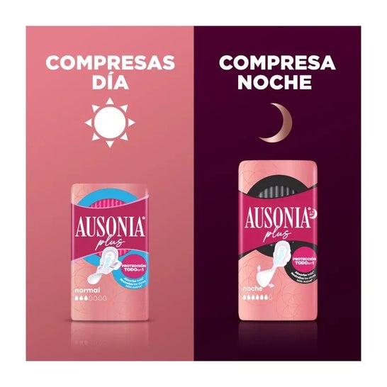 Ausonia Ultrafina Plus Compresas Noche Alas 10uds Ausonia Ultrafina Plus Compresas Noche Alas 10uds