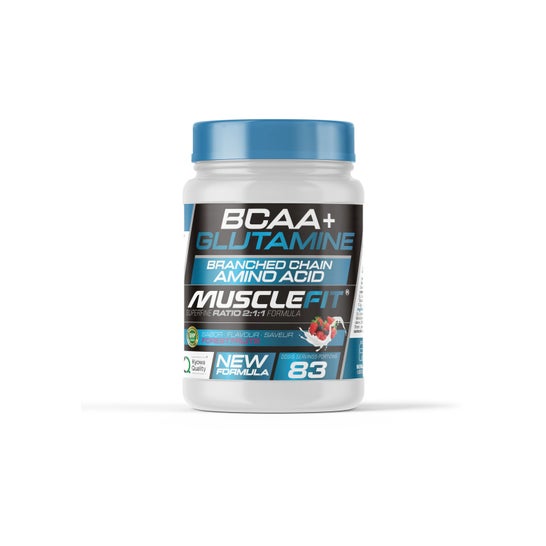 MuscleFit Glutamina + BCAAs Sabor Frutas del bosque 500g