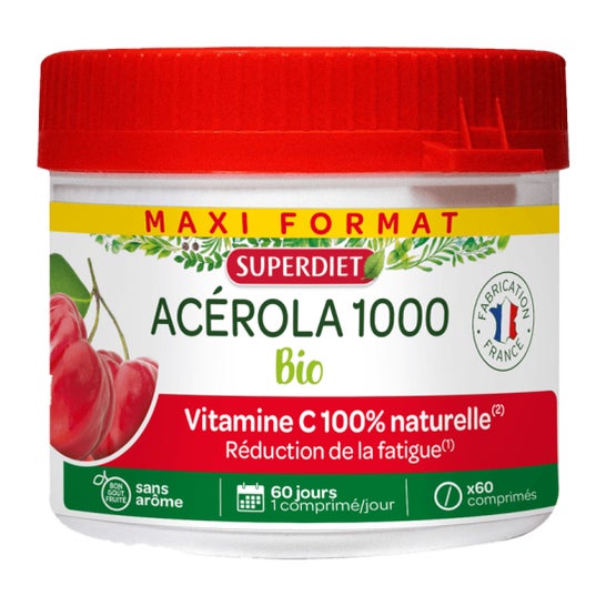 Super Diet Maxi Pot Pot Acerola 1000 Bio 60 comprimidos