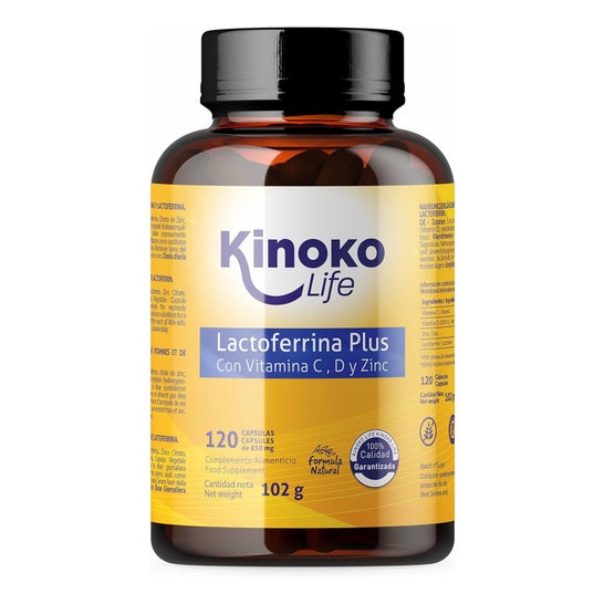Kinoko Life Lactoferrina Plus com Vitamina C D y Zinc 120caps