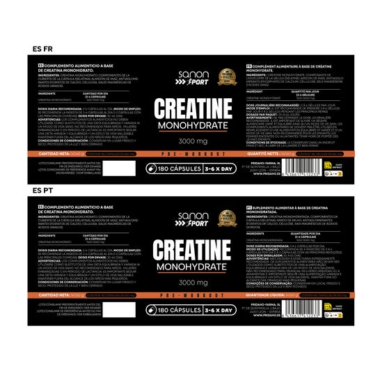 Sanon Sport Creatina 180 cápsulas