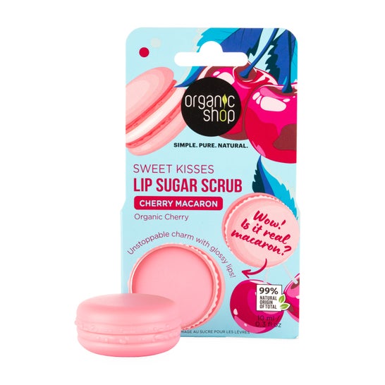 Organic Shop Esfoliante Labial De Açúcar Macaron De Cereja 10 ml