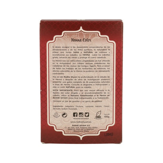 Radhe Shyam Henna Castanha Mogno em pó