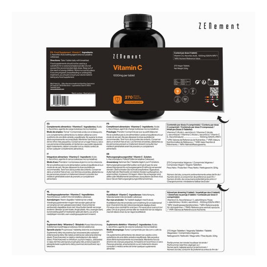 Zenement Vitamina C 1000mg 270comp