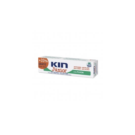 Kin Junior pasta de dentes de hortelã mole 75ml + 25ml