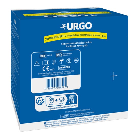 Urgo Compresa Estéril No Tejida 7.5x7.5cm 2x25 Sobres