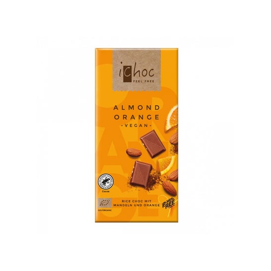 iChoc Chocolate Vegan Orange Amêndoa Laranja Bio 80g